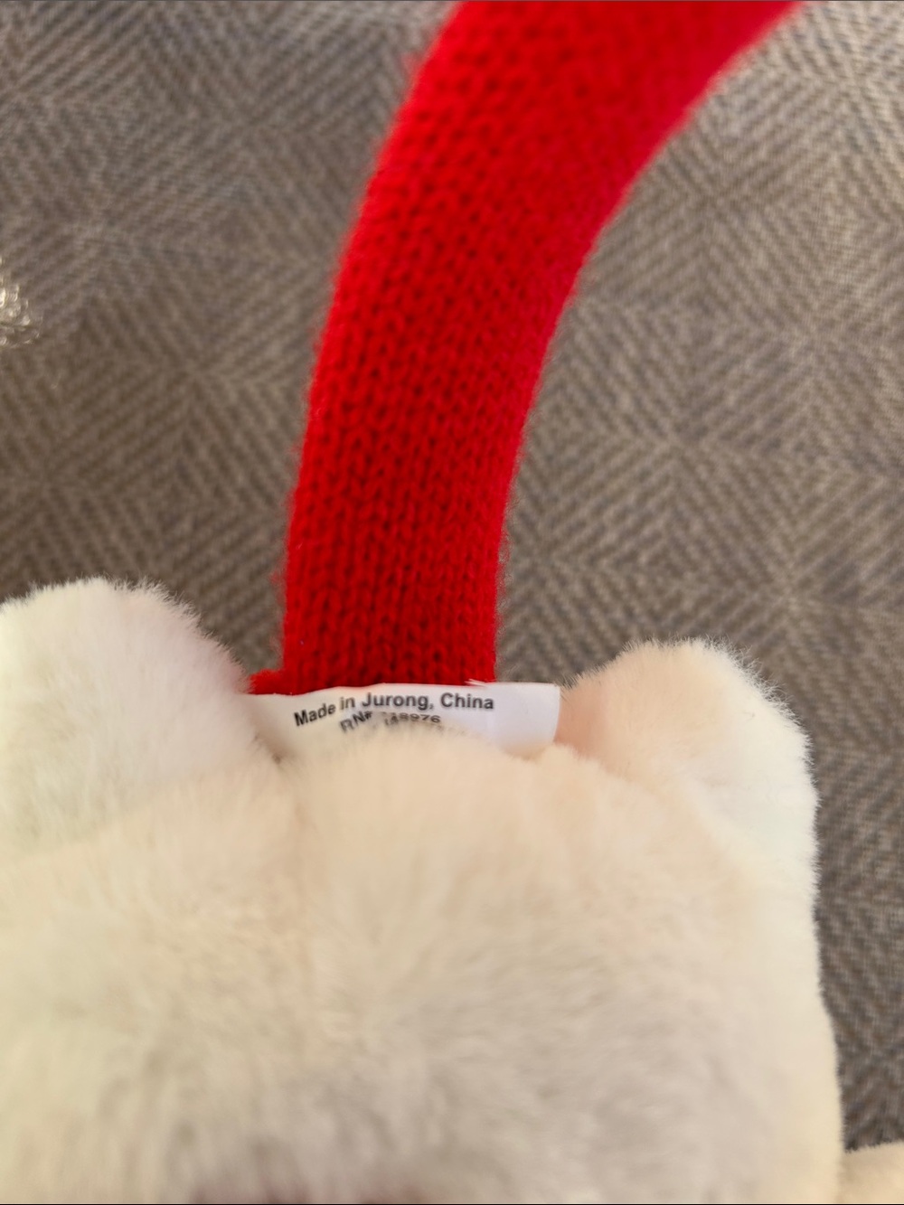 Sanrio Hello Kitty Plush Ear Muffs in White and Red. - Picture 8 of 8